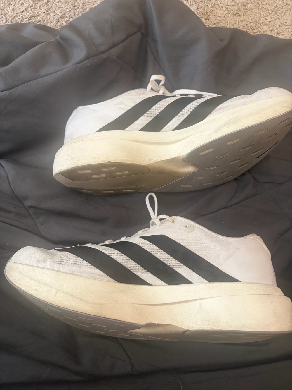 Adidas Adizero Men’s White Black Running Shoes pre owned as isEVO SL Sz 11.5 - Picture 4 of 7